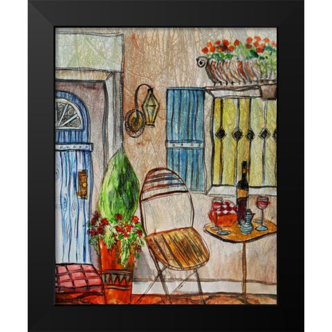 Greek CafT II Black Modern Wood Framed Art Print by Harrington, Danielle
