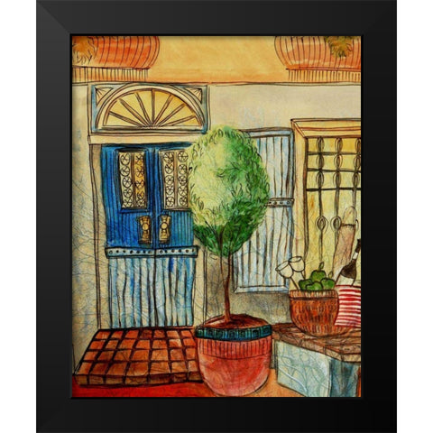 Greek CafT III Black Modern Wood Framed Art Print by Harrington, Danielle