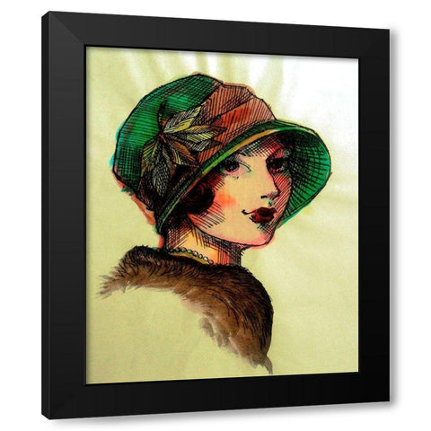 20s Girls I Black Modern Wood Framed Art Print with Double Matting by Harrington, Danielle