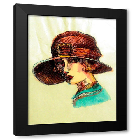 20s Girls II Black Modern Wood Framed Art Print by Harrington, Danielle