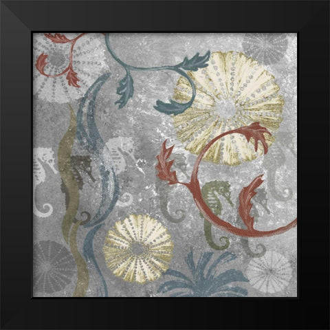 Seahorse Collage I Black Modern Wood Framed Art Print by James, Andrea