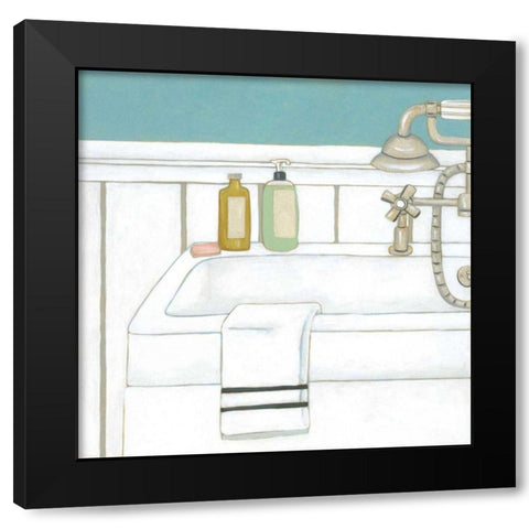 Classic Bath VI Black Modern Wood Framed Art Print with Double Matting by Zarris, Chariklia