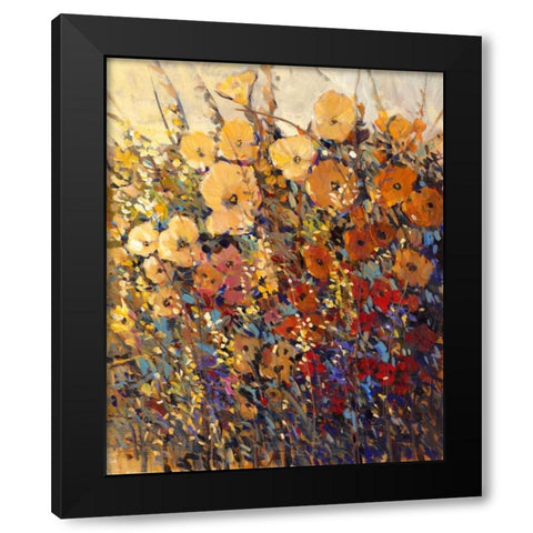 Bright and Bold Flowers II Black Modern Wood Framed Art Print by OToole, Tim