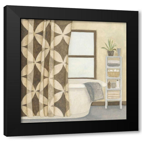Patterned Bath III Black Modern Wood Framed Art Print with Double Matting by Meagher, Megan