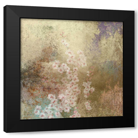 Cherry Blossom Abstract I Black Modern Wood Framed Art Print with Double Matting by Novak, Rick