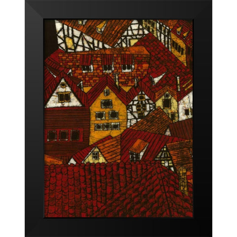 Red Roofs I Black Modern Wood Framed Art Print by Davis, Andrea