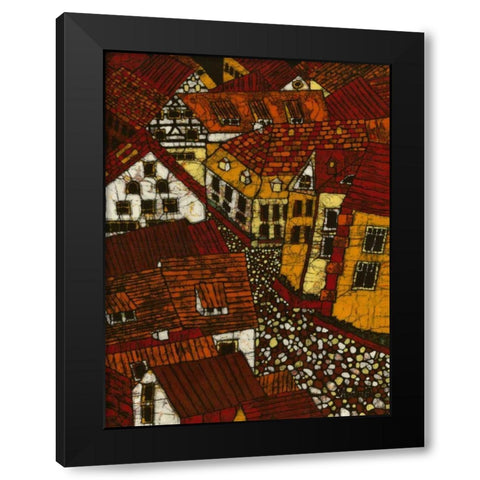 Red Roofs II Black Modern Wood Framed Art Print by Davis, Andrea