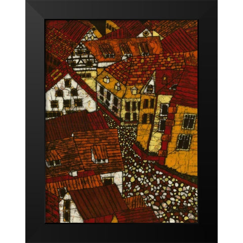 Red Roofs II Black Modern Wood Framed Art Print by Davis, Andrea