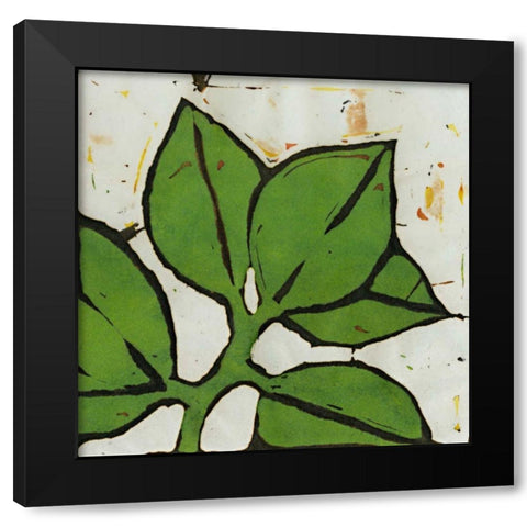 Planta Green III Black Modern Wood Framed Art Print with Double Matting by Davis, Andrea