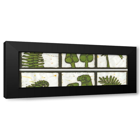 2-Up Verde Botanical I Black Modern Wood Framed Art Print with Double Matting by Davis, Andrea