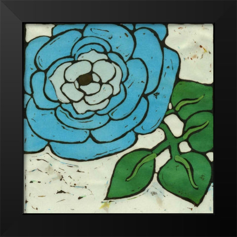 Aqau Batik Botanical III Black Modern Wood Framed Art Print by Davis, Andrea