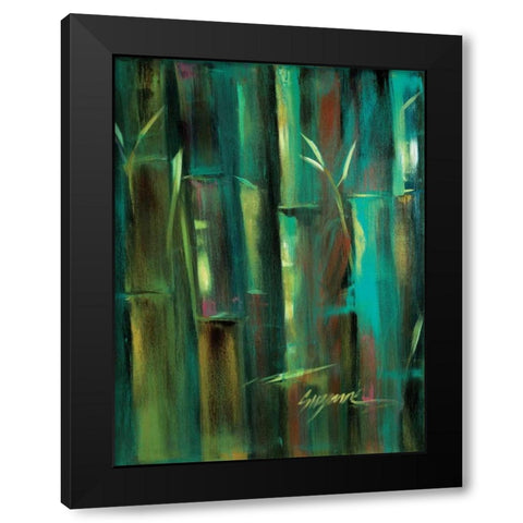 Turquoise Bamboo II Black Modern Wood Framed Art Print by Wilkins, Suzanne