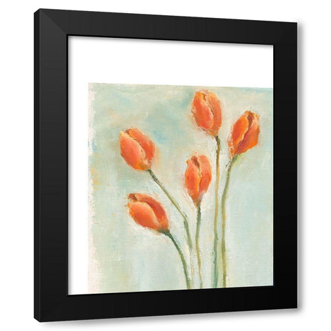 Painted Tulips I Black Modern Wood Framed Art Print by Nichols, Liz