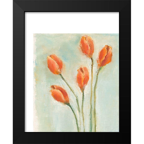 Painted Tulips I Black Modern Wood Framed Art Print by Nichols, Liz