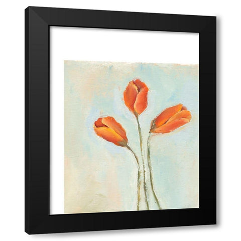 Painted Tulips II Black Modern Wood Framed Art Print by Nichols, Liz