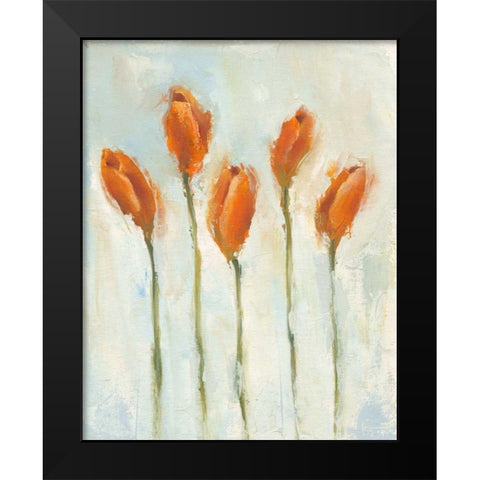 Painted Tulips III Black Modern Wood Framed Art Print by Nichols, Liz