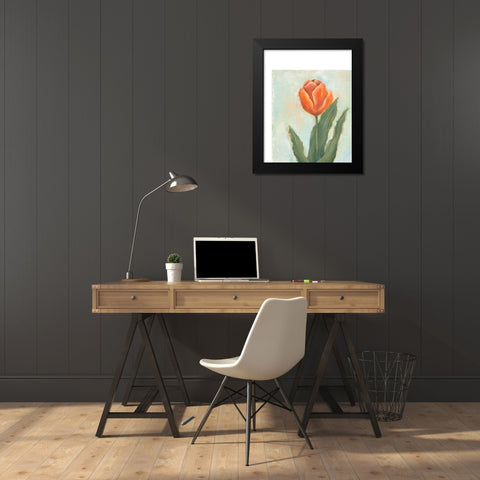 Painted Tulips IV Black Modern Wood Framed Art Print by Nichols, Liz