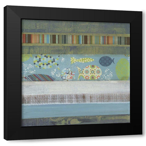 Fantasy Fish II Black Modern Wood Framed Art Print with Double Matting by Green-Aldridge, W.