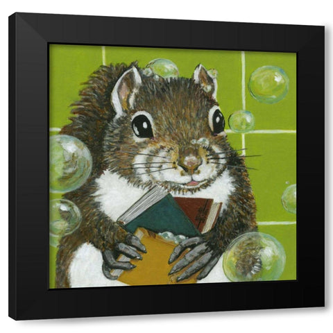 Bubbles - Ayman Black Modern Wood Framed Art Print with Double Matting by Roll, Dlynn