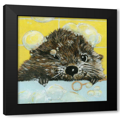 Bubbles - Olivia Black Modern Wood Framed Art Print with Double Matting by Roll, Dlynn