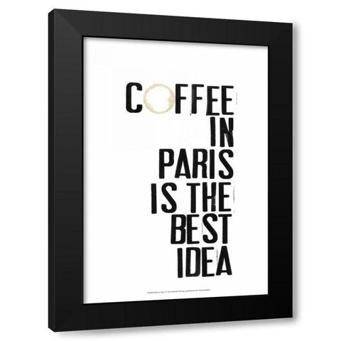 Drinks in Paris I Black Modern Wood Framed Art Print with Double Matting by Velasquez, Deborah