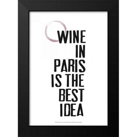 Drinks in Paris II Black Modern Wood Framed Art Print by Velasquez, Deborah