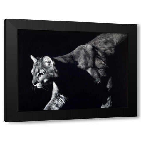 Prowler Black Modern Wood Framed Art Print by Chapman, Julie T.