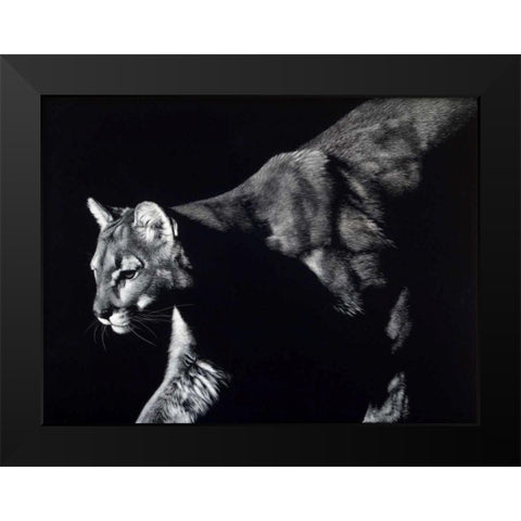Prowler Black Modern Wood Framed Art Print by Chapman, Julie T.