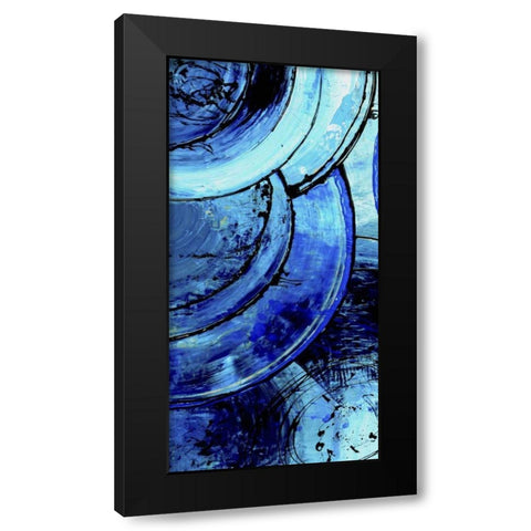 Blue Moons I Black Modern Wood Framed Art Print with Double Matting by Ashley, Erin