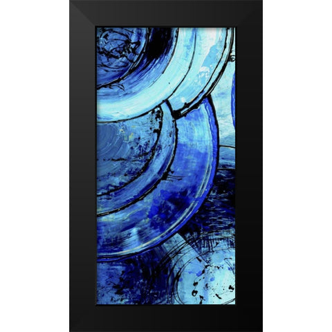 Blue Moons I Black Modern Wood Framed Art Print by Ashley, Erin