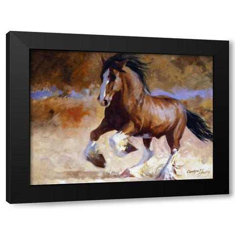 Rumis Run Black Modern Wood Framed Art Print by Hawley, Carolyne