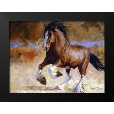 Rumis Run Black Modern Wood Framed Art Print by Hawley, Carolyne
