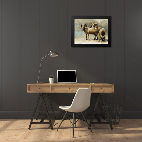 Mountain High Black Modern Wood Framed Art Print by Hawley, Carolyne
