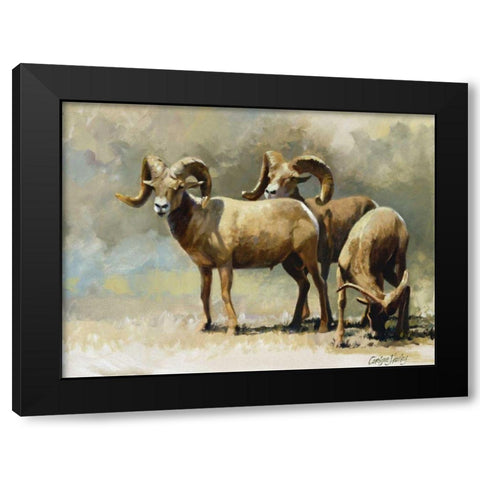 Mountain High Black Modern Wood Framed Art Print by Hawley, Carolyne
