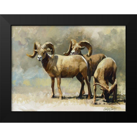 Mountain High Black Modern Wood Framed Art Print by Hawley, Carolyne