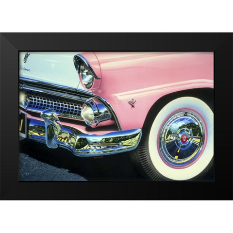 58 Ford Fairlaine Black Modern Wood Framed Art Print by Reynolds, Graham