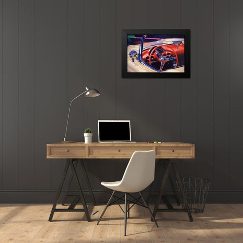 58 Corvette Black Modern Wood Framed Art Print by Reynolds, Graham