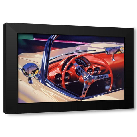 58 Corvette Black Modern Wood Framed Art Print with Double Matting by Reynolds, Graham