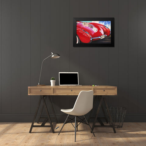 57 Corvette Black Modern Wood Framed Art Print by Reynolds, Graham