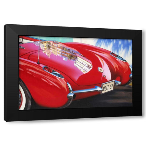 57 Corvette Black Modern Wood Framed Art Print with Double Matting by Reynolds, Graham