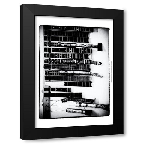 Guitar Factory I Black Modern Wood Framed Art Print by Ling, Tang