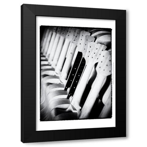 Guitar Factory II Black Modern Wood Framed Art Print by Ling, Tang