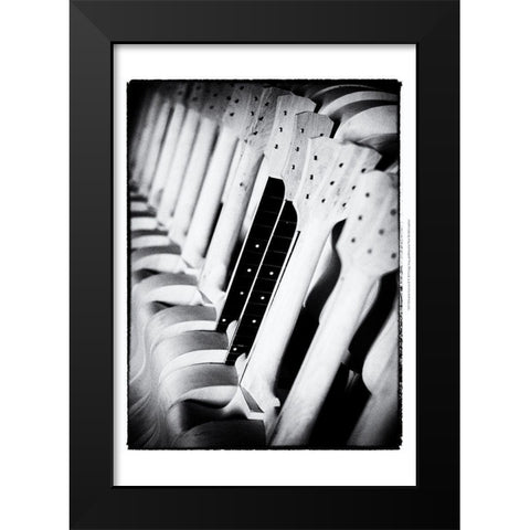 Guitar Factory II Black Modern Wood Framed Art Print by Ling, Tang