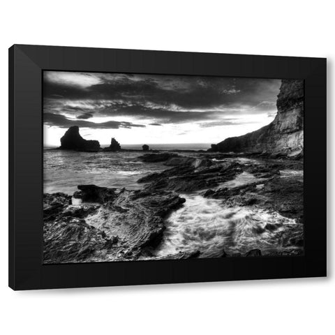 Rushing Tides Black Modern Wood Framed Art Print by Nalbandian, Nish