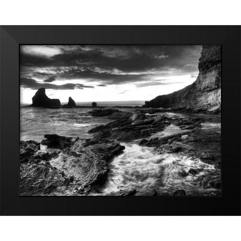 Rushing Tides Black Modern Wood Framed Art Print by Nalbandian, Nish