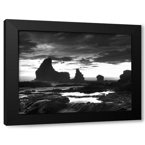 Grey Cloud Tide Sunset Black Modern Wood Framed Art Print by Nalbandian, Nish