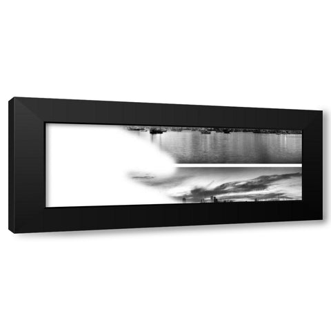 2-Up Sunset Panorama Harbor Black Modern Wood Framed Art Print by Nalbandian, Nish