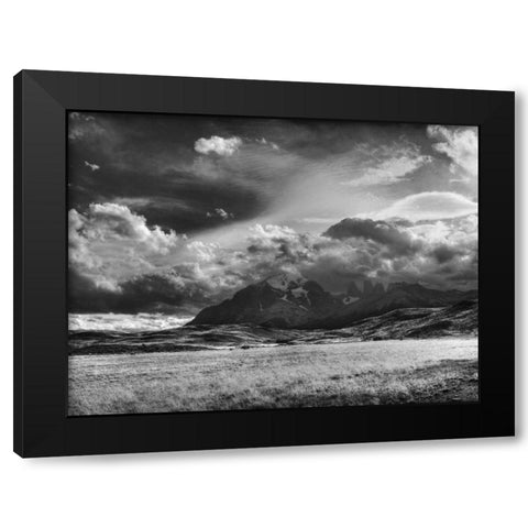 Mountain Peak Black Modern Wood Framed Art Print by Nalbandian, Nish