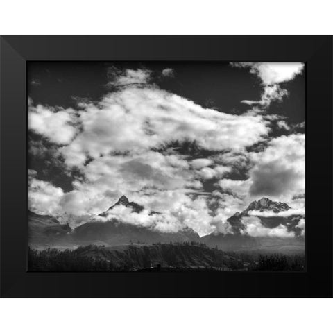 Pyramids, Mountains and Clouds Black Modern Wood Framed Art Print by Nalbandian, Nish