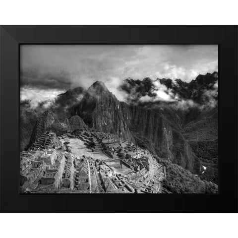 Machu Picchu Black Modern Wood Framed Art Print by Nalbandian, Nish